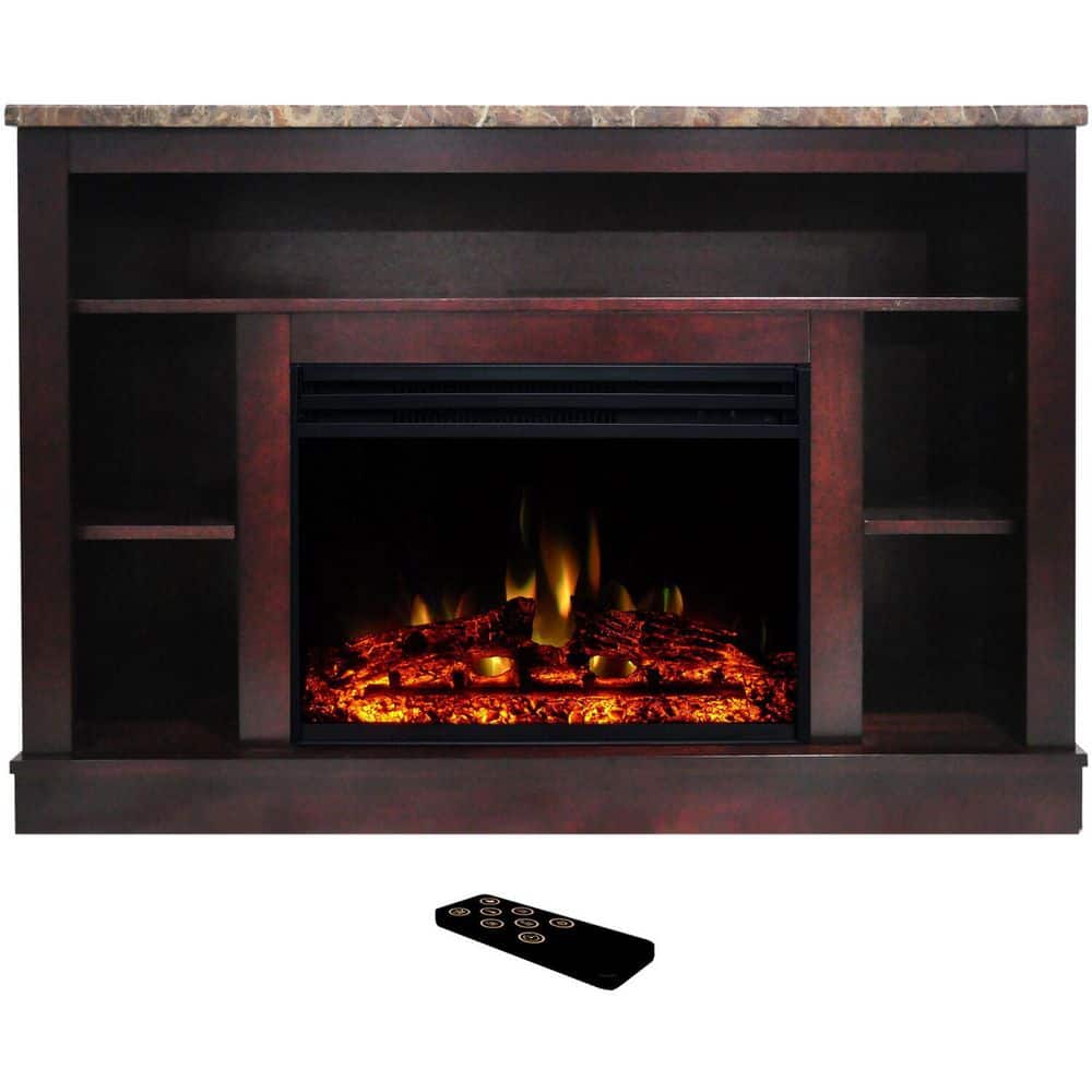Cambridge Seville 47 in. Electric Fireplace TV Stand in Mahogany