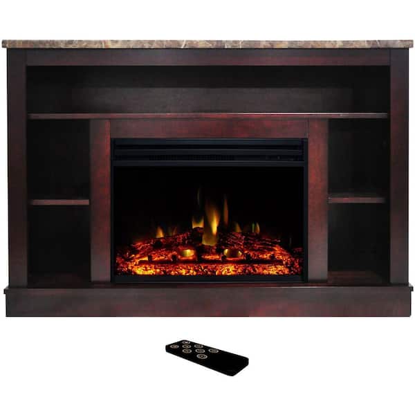 Seville 47 in. Electric Fireplace TV Stand in Mahogany