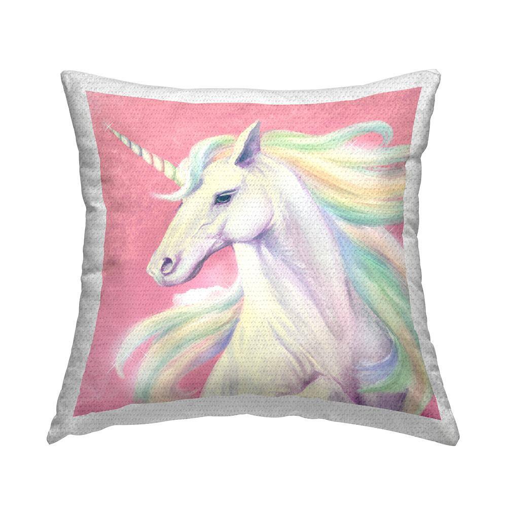 Pastel Unicorn Pink Fantasy Animal Pink Square Outdoor Throw Pillow price history on PriceWatchPro