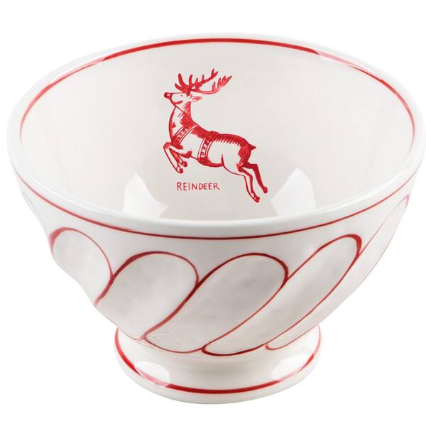 Molly Hatch 6 in. D Footed Reindeer Cereal Bowl