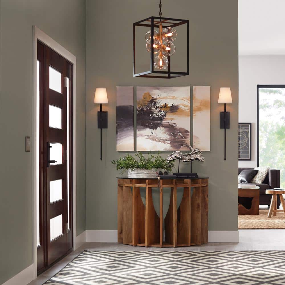 Monroe Classic Bronze 1-Light Wall Sconce with Fabric Shade