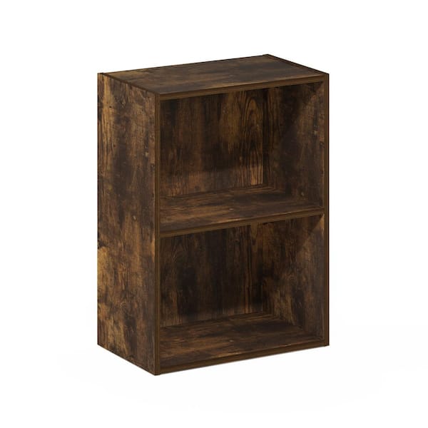 Furinno Luder 21 in. Tall Amber Pine Wood 2-Shelf Standard Bookcase
