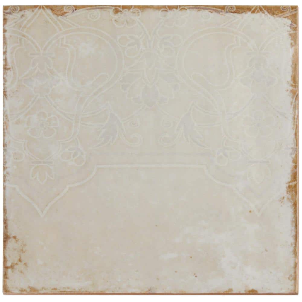 Angela Harris Distressed White Ceramic 8'' x 8'' Wall Tile