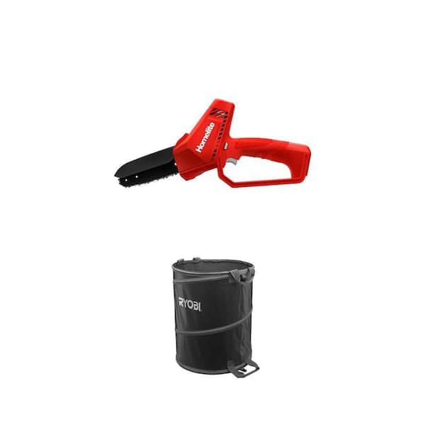 Lawn and Leaf Bag and 12V Lithium 6 in. Battery Pruning Mini Chainsaw Combo