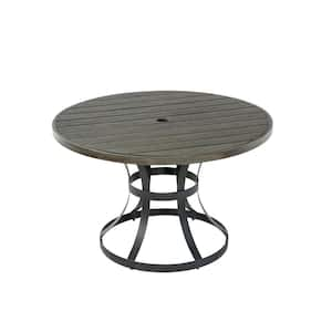 Windy 48 in. Gray Polywood Wood Circle Standard Height Outdoor Dining Table