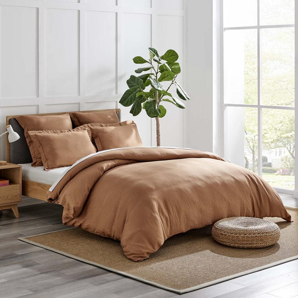 LEVTEX HOME Washed Linen Sandstone Twin/Twin XL Duvet Cover Only