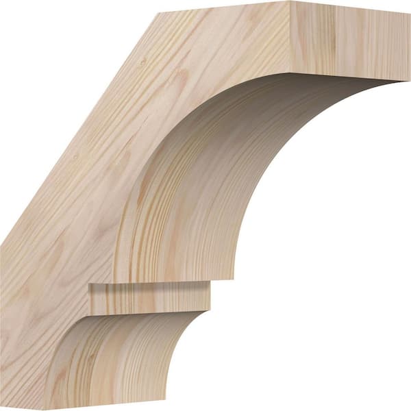 Ekena Millwork 5 1/2"W x 12"D x 12"H Balboa Smooth Knee Brace, Douglas Fir