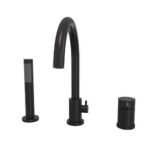 Keros Single-Handle Deck-Mounted Freestanding Tub Faucet with Hand Shower in Matte Black