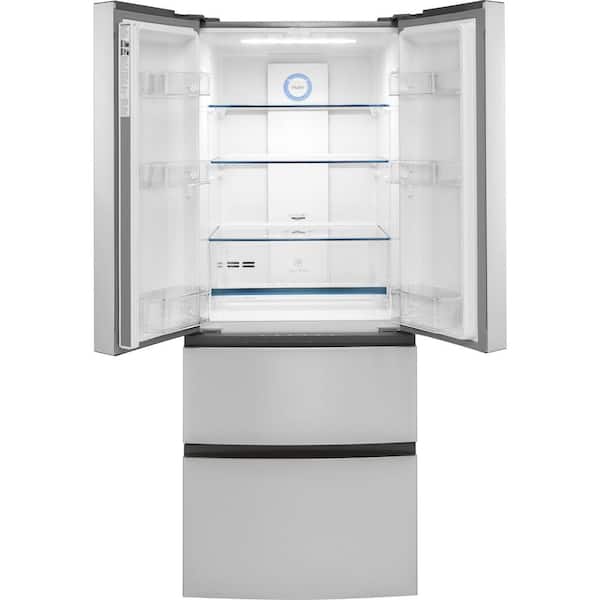 Haier 15 0 Cu Ft French Door Refrigerator In Stainless Steel Fingerprint Resistant Hrf15n3ags The Home Depot
