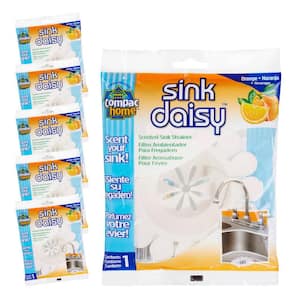 6 Count Sink Daisy Orange Scented Kitchen Sink Strainer (3-2 Packs for Total of 6)