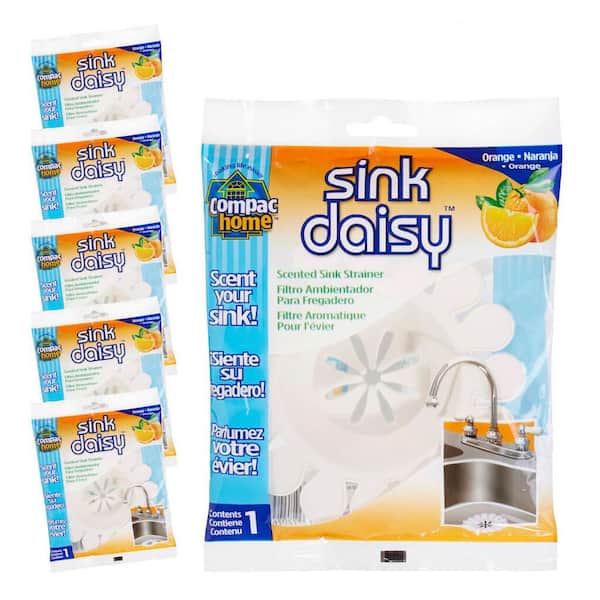 COMPAC HOME 6 Count Sink Daisy Orange Scented Kitchen Sink Strainer (3-2 packs for total of 6)