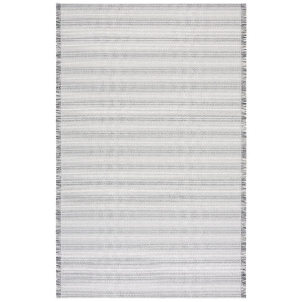 SAFAVIEH Augustine Ivory/Dark Gray 6 ft. x 10 ft. Striped Area Rug