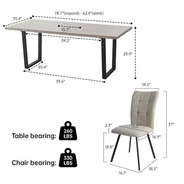 Round table with 6 chairs size hot sale