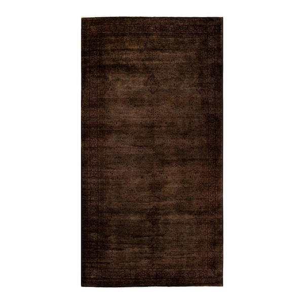 Chloe & Olivia Home Overdyed Brown 12 ft. x 18 ft. Solid Wool Indoor Area Rug
