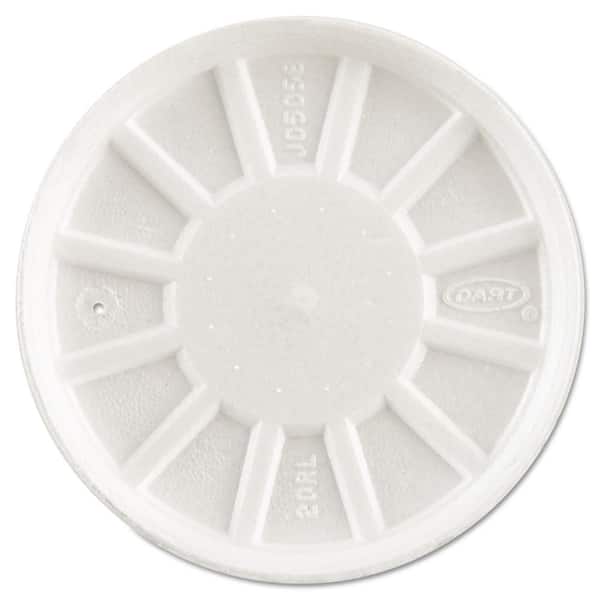 DART White Vented Disposable Foam Cup Lids, Fits 6 oz. to 32 oz. Cups, 50  Pack, 10 Packs / Carton DCC20RL - The Home Depot