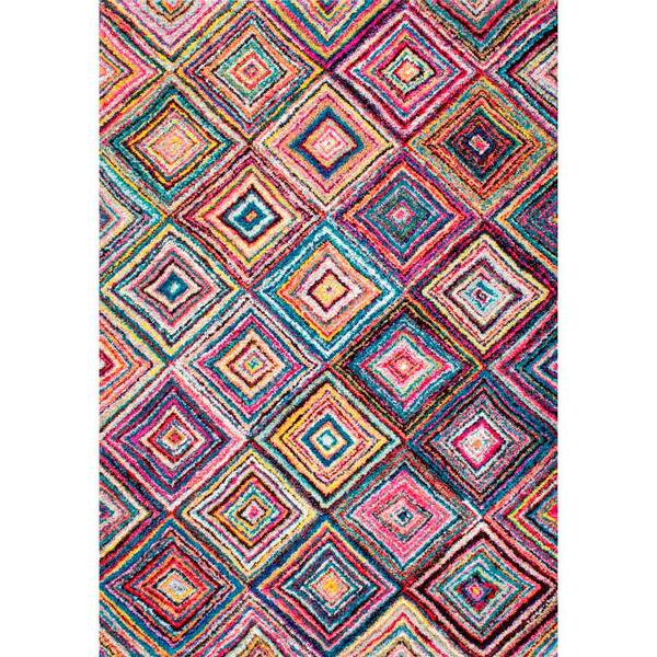 nuLOOM Jenise Squares Multi 4 ft. x 6 ft. Area Rug