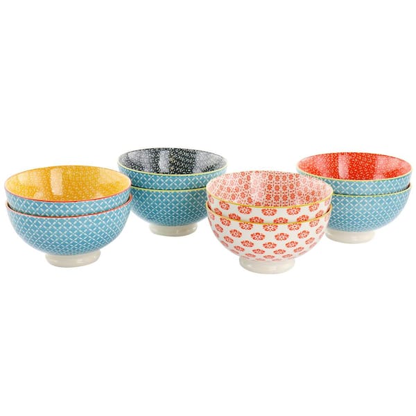 GIBSON HOME 20 fl. oz. Assorted Colors Stoneware 6 in. Cereal Bowl (Set of  8) 985119210M - The Home Depot