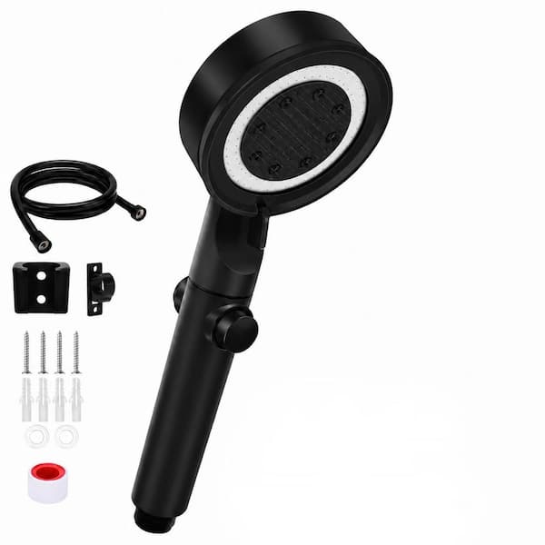 High Pressure RV Campervan Fit Handheld Shower Head Set with Hose, 5+1 Spray Modes, On Off Switch, Black