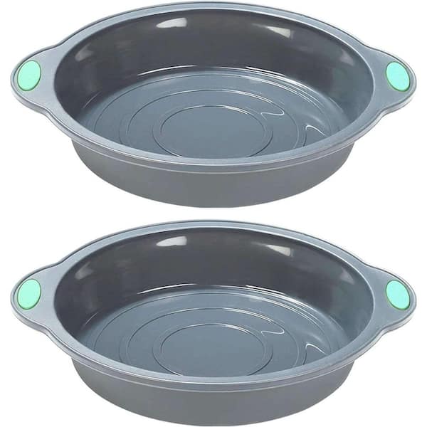 Metal Reinforced Silicone Round Cake Pans 2-Pack, Nonstick Food Grade Baking Molds
