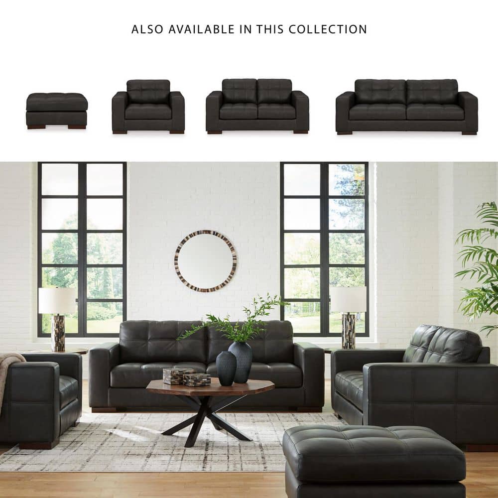 Luigi black leather furniture collection