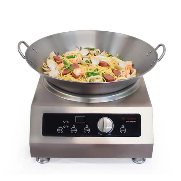 SPT Large 18 in. Stainless Steel Induction Wok with Handles SL