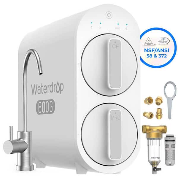 All-in-One Water Treatment Set: G2P600 Tankless 3-Stage RO Filtration System and Whole House Spin Down Sediment Filter
