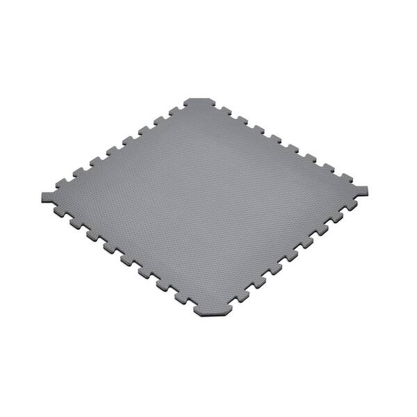 Norsk Gray/Black 24 in. x 24 in. EVA Foam Truly Reversible Interlocking Tile (48-Tile)