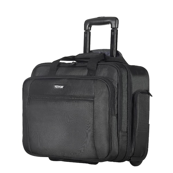 VEVOR Rolling Laptop Bag Fits Up to 17.3 in. Laptop Wheeled Briefcase Roller Computer Tote Bag Handle Laptop Case (Black)