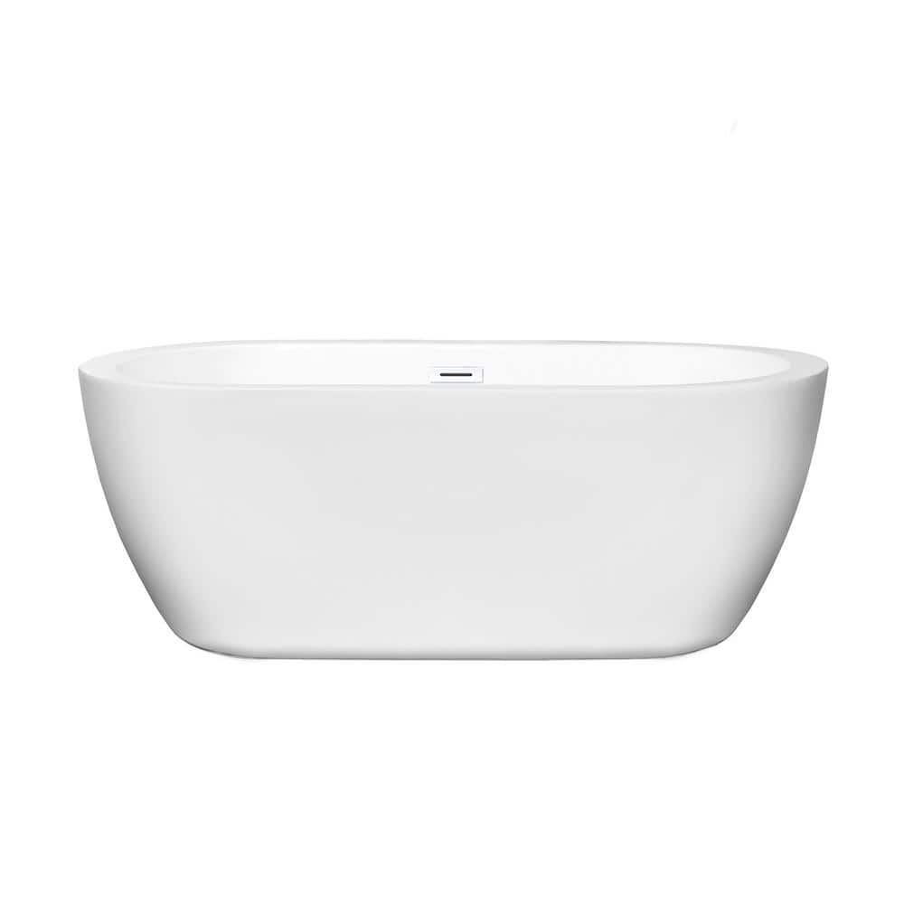 Soho 60'' White Freestanding Acrylic Soaking Bathtub