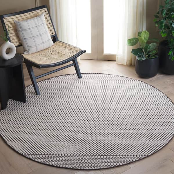 Vermont 6 ft. x 6 ft. Brown/Ivory Check Round Rug