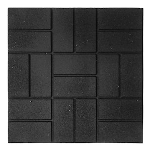 24 in. x 24 in. Rubber XL Brick Black Paver