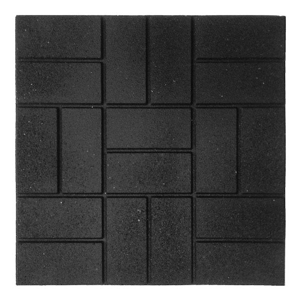 Xl Brick Black Rubber Paver 1ea, 24 X Rubber Patio Pavers