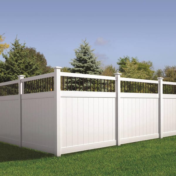 Veranda Pro Series 6 ft. x 6 ft. Woodbridge Baluster Top Unassembled Vinyl Fence Panel