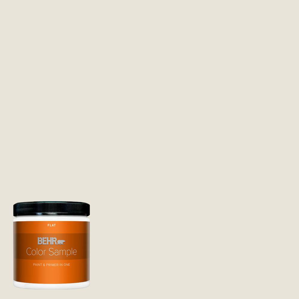BEHR PREMIUM PLUS 8 oz. BWC13 Smoky White Flat Interior Paint and Primer in One SampleB310016