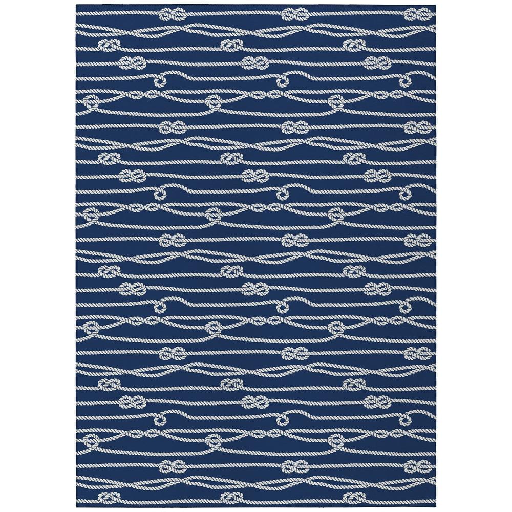 Harpswell Blue 5 ft. x 7 ft. 6 in. Geometric Indoor/Outdoor Area Rug