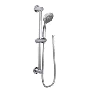 1-Spray Eco-Performance 4 in. Hand Shower with Slide Bar in Chrome