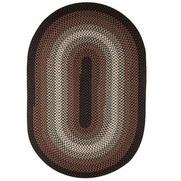 Pioneer Black Multi 4 ft. x 6 ft. Oval Indoor/Outdoor Braided Area Rug