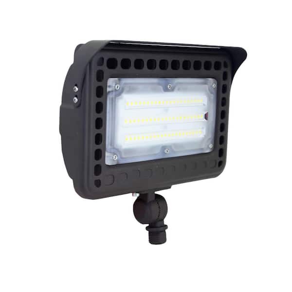 WYZM 80-Watt 120° Bronze Outdoor Integrated LED Flood Light with Photocell Dusk to Dawm 5000K 9600 Lumens