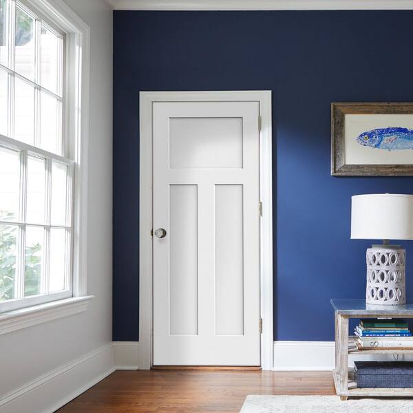 JELD-WEN 32 in. x 80 in. 3 Panel Craftsman Primed Smooth Molded