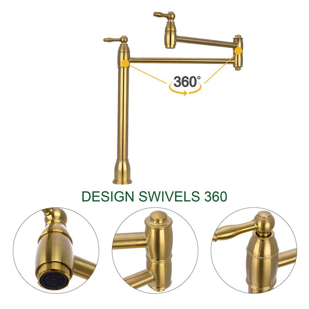 Brass Gold High Arc Gooseneck Kitchen Faucet