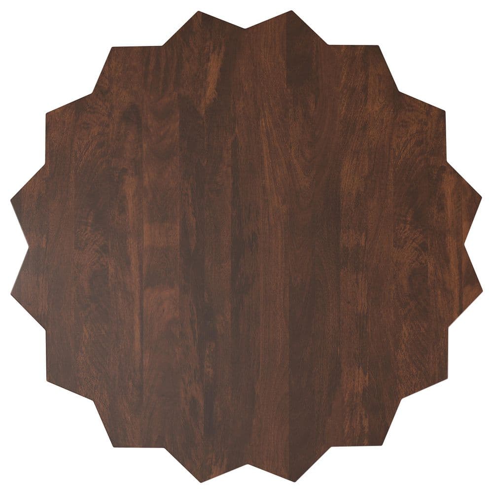 Turnbull Round Walnut Mango Wood Geometric Coffee Table