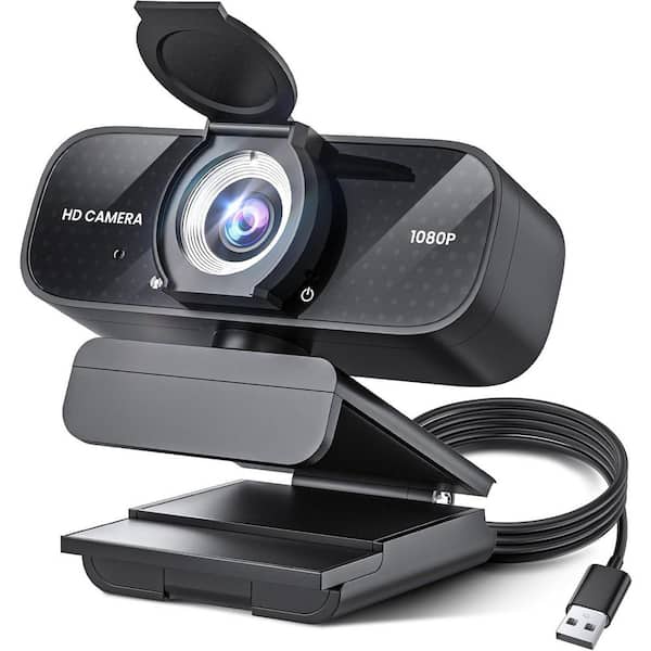 Yichuhaoxi Full HD 1080P Webcam for PC/Laptop with Built-in Mic Wide Angle and Auto Focus, Plug and Play USB in Black