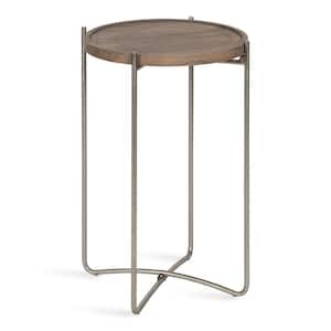 Vale 15.50 in. Gray Round Wood End Table