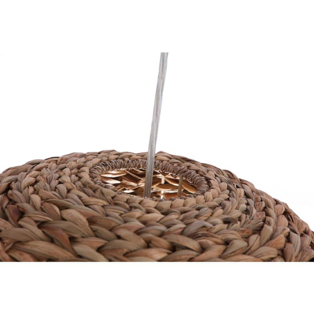 Natural Grass Shade Glass Indoor/Outdoor Pendant Light