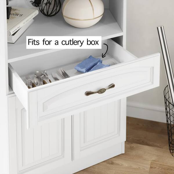 LIVING SKOG Galiano 73 in. White Corner Pantry Kitchen Storage
