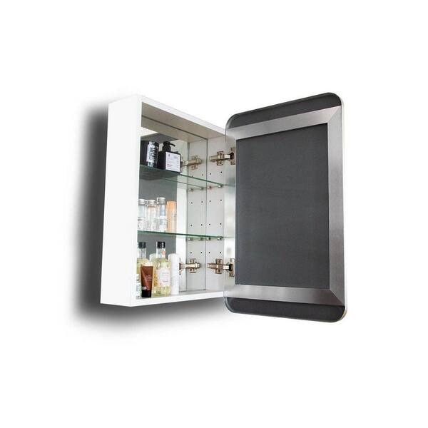 Pika 51506.29 by WS Bath Collections, Wall Mounted Mirrored Medicine  Cabinet in Polished Stainless Steel