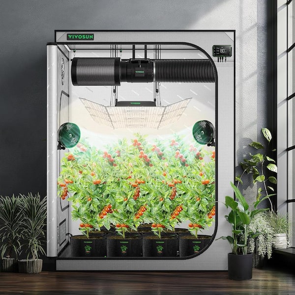 VIVOSUN 5 ft. x 5 ft. Gray Grow Tent with 22 mm Poles