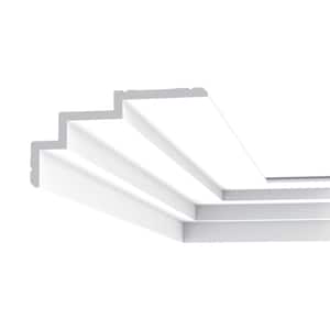 7-1/2 in. x 3-7/8 in. x 78-3/4 in. Primed White Plain Polyurethane Crown Moulding (10-Pack)