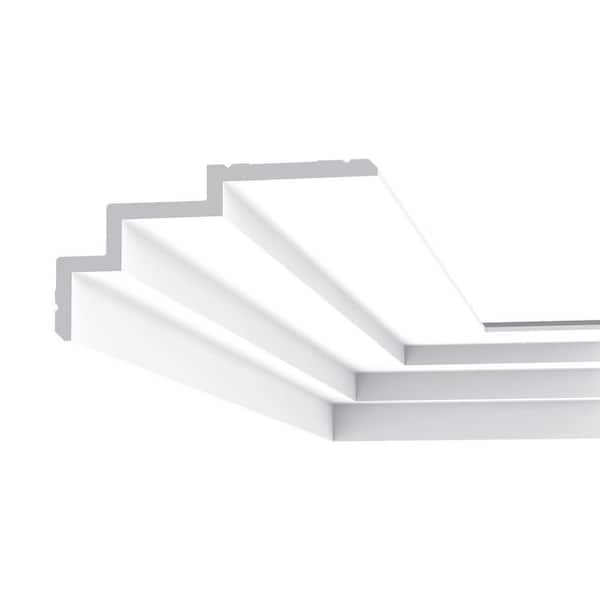 ORAC DECOR 7-1/2 in. x 3-7/8 in. x 78-3/4 in. Primed White Plain Polyurethane Crown Moulding (10-Pack)