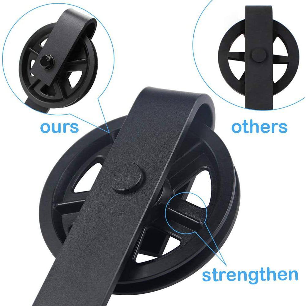 48 in. Black Steel Sliding Barn Door Hardware Kit